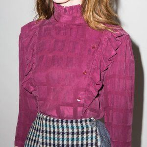 Kurt Lyle Roma Blouse in Plum - Size Small